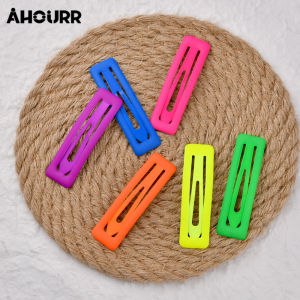 เครื่องประดับผมสไตล์เกาหลีที่เรียบง่าย AHOURR - คลิป กาวเรืองแสงสแควร์ BB