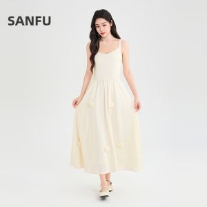 SANFU | Elegant 3D Flower Sleeveless Summer Dress