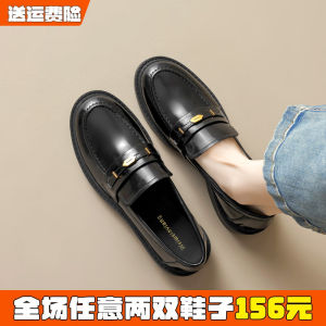 รองเท้า Loafers สำหรับผู้หญิง ฤดูใบไม้ร่วง 2025 รองเท้าส้นแบนแบบสวมสำหรับกระโปรง รองเท้าส้นแบนสไตล์อังกฤษ รองเท้าหนังขนาดใหญ่สำหรับผู้หญิง 41 ถึง 43