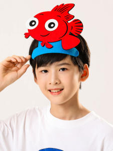 Childrens Cartoon Animal Hat Headwear Small Fish Lobster Goldfish Seal Starfish Whale Headset Kindergarten Performance Outfit