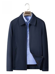 ROMON | Lormen Mens Collared Jacket Autumn New Business Casual Administrative Middle-Aged Dad Clothes Outerwear Fashion Urban Style