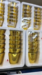 GELAS CUCING GOLD MATERIAL KACA 12 PIECES MURAH