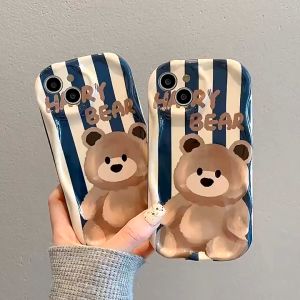 DEAMOR Case Realme 2 Pro 5 5i C2 C3 C11 2020 C12 C25 C25S C30 C30S C35 C51 C51S C53 Note 50 Narzo 20 30A 50A 50i Prime Softcase Glow Silicon Motif Cute Bear hairy Premium