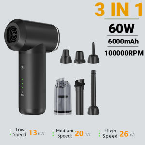 EKLEVA เครื่องเป่าไร้สายแอร์เครื่องดูดฝุ่นสำหรับทำความสะอาดรถคีย์บอร์ดคอมพิวเตอร์เครื่องเป่าฝุ่น 3 In 1 ราคาที่สุด