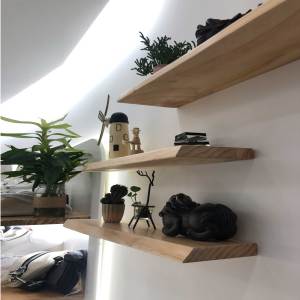Solid Wood Wall Mounted One-Row Shelf Partition Clothing Store Shoe Rack Bookshelf Original Wood Layer Board Wooden Plank