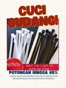 Kabel ties hitam putih cable ties 15cm dan 20cm kabel pengikat