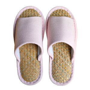 Handwoven Bamboo Floor Slippers Thick Bottom Home Floor Slippers Womens Mens Silent Linen Home Use Summer Couple Slip-On Sandals