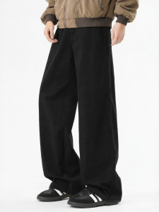 Wood soon | Vintage Straight Fit Cotton Mens Casual Pants