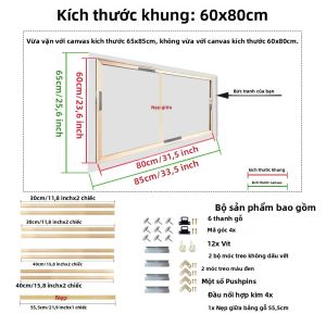 Khung Tranh Gỗ Tự Nhiên 35x55cm / 40x60cm Hình Chữ Nhật Tranh Vải Treo Tường Tranh Kim Cương Tranh Trang Trí Nhà Cửa