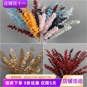 Decorative Eucalyptus Artificial Flowers Plastic Simulation Bouquet Living Room Hotel Background Flower Arrangement Green Plant