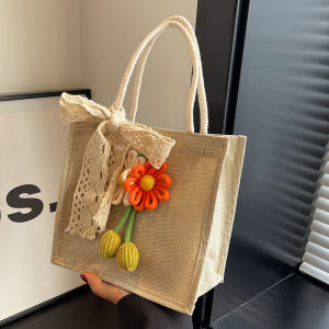 JIFANPAUL | Large Capacity Linen Handbag Fashionable Commuting Bag