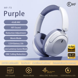 iKF T3ชุดหูฟังแบบครอบหูไร้สาย T3ของ IKF ไม่มีเสียงรบกวนแอคทีฟหูฟังแบบมีสายพร้อมไมค์เวลาเล่นสูงถึง125ชั่วโมงคุณภาพเสียง HiFi บลูทูธการออกแบบพับเก็บได้การเชื่อมต่อหลายจุดสำหรับกีฬาเดินทางทำงาน