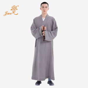 Jue Brand Monk Costume Cotton and Linen Robe Long Shirt Unlined Long Gown Mens and Womens Meditation Spring and Summer Linen Unlined Long Gown Monk Costume Monks Clothes Frock