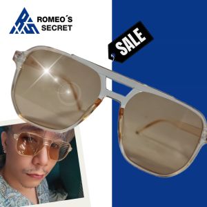 แว่นตาแฟชั่น CGRS118 แว่นตากันแดด เลนส์กระจกแท้ (V2. กรอบสี่เหลี่ยม เลนส์สีชา) แว่นผู้ชาย ใส่แล้วเท่