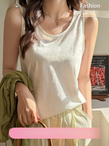 MiiOW | Cat Lady Loose U-Neck Vest Strap Womens Inner Wear Summer Thin Simple Solid Color Top Outerwear Anti-Light Walking