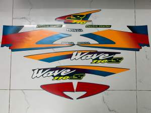 Bộ tem xe honda wave S 110 màu xanh đen hàng nhập Thái Lan chất lượng cao tem mới 100% hàng 3 lớp màu sắc rất đẹp giá bán cực tốt bán lẻ như bán sỉ