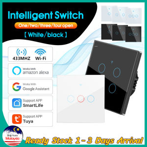 Smart Switch Tuya WiFi Touch Smart Switch Light Without No Neutral Wire On Off 1/2/3/4 Gang For Alexa Google Home tmall genie Smart Home Smart Life