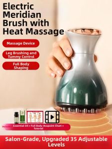 Intelligent Electric Meridian Massage Brush Full Body Universal Abdomen Brush Leg Shoulder Neck Meridian Heating Gua Sha Tool