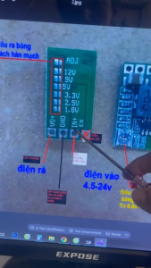Mạch hạ áp DC-DC Điện vào 45-24V Điện ra 18V 25V 33V 5V 9V 12V Dòng điện ra tối đa 3A Hiệu suất chuyển đổi 97.5%