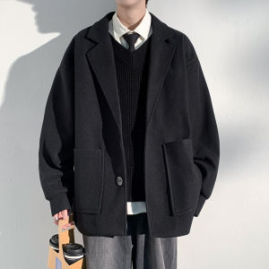 Woolen Outwear Men Autumn and Winter 2023 New Arrival Loose Cotton Padded Thickened Jacket Winter Short Woolen Coat Men