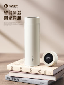 Vanow 2025 New Insulated Ceramic Cup for Men And Women Personalized Logo Engraving Birthday Gift Water Cup Nordic Style Straight Cup Universal Use