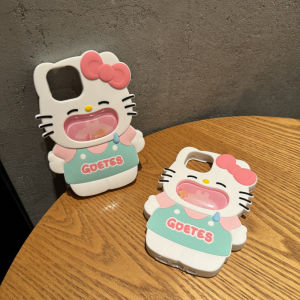 💯【เคสโทรศัพท์】 + Gratis Ongkir💯เคสซิลิโคนนิ่มลายเฮลโลคิตตี้เคสโทรศัพท์ทรายสำหรับ iPhone 11 12 13 14 14 15 Pro Max Xr