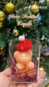 Blu Scents Scented Bear Candle - Christmas Candle Floral Scents perfect gift