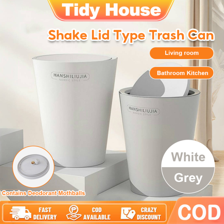 Tidy house COD 10L Flip Lid Trash Bin New Kitchen and Bathroom Garbage