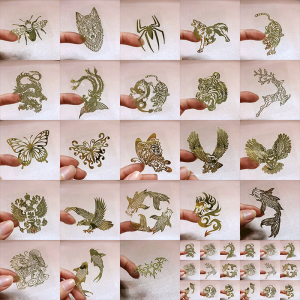 Influencer Picks Stylish Dragon Tiger Fish Butterfly Eagle Deer Mobile Phone Metal Hollow Sticker Film Computer-Controlled Machine