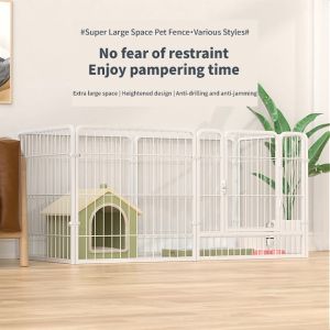 Pet Fence 7/9Pcs Stackable And Adjustable Large Space Dog Cage Fence - High-quality Indoor Dog Cage