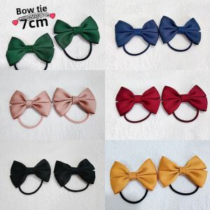 Deep Blue Butterfly Knot Hair Accessories for Girls Children Hair Ties Teenage Hair Bands Hair Elastics for School Use
