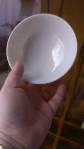 Chén ăn cơm bầu thân cao melamine cao cấp vân đá kem CO 11 : Ø 11.4 x 5.5 cm