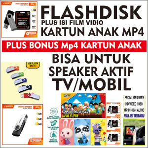 Usb flashdisk 32 gb + bonus otg + bonus mp4 full anak anak kartun dan belajar anak terpopuler