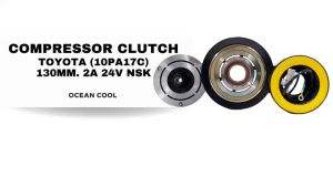 คลัชคอมแอร์ โตโยต้า 10PA17C 2ร่อง 24โวลต์ ลูกปืน NSK แท้ MGC0198 COMPRESSOR CLUTCH TOYOTA 10PA17C 130mm 2A 24V ชุดครัชคอมแอร์ ชุดคลัตซ์ครบชุด