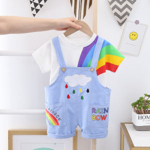 New Summer Baby Boys Clothes Suit Children Casual T-Shirt Overalls 2Pcs/Set Toddler Sport Costume Girls Clothing Kids Tracksuits