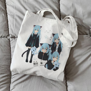 กระเป๋าผ้าใบซิปลายการ์ตูนไนต์มาย กระเป๋าใส่หนังสือแบบสะพายไหล่ข้างเดียวสำหรับผู้หญิง กระเป๋าผ้าใบขนาดใหญ่สำหรับใช้ในชีวิตประจำวัน