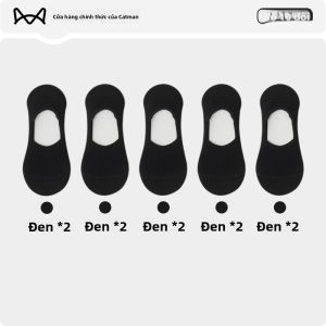 Tất thuyền nữ MiiOW vải cotton mỏng nhẹ chống trượt thoáng khí thấm hút mồ hôi