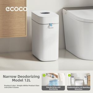 ecoco | Automatic Bagging Narrow Trash Can with Lid Deodorizing and Antibacterial
