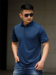 Archontactical Mens Short Sleeve Polo Shirt Tactical T-Shirt Quick Dry Multi-Pocket Summer Outdoor Camping Travel Wear