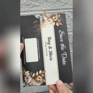 (100 pcs) Undangan Nikah / Pernikahan / Khitan Hitam Elegant