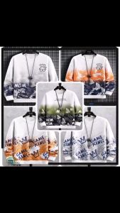 Baju Peluh Panjang Sweater Lelaki Men Fashion Sweatshirts Tee Tops Plus Velvet Sweatshirts Coat New Autumn Winter Long Sleeve No Hood Jacket Outerwear