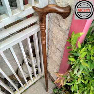 Tongkat jalan kayu kelor Jawa model cula profil C116