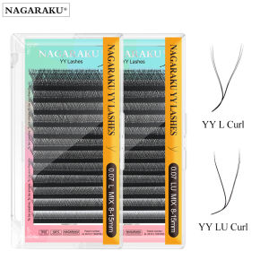 NAGARAKU Curl L LU YY shape hand woven soft light natural eyelashes extension makeup mesh net cross false eyelash