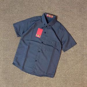 Kemeja Polos Anak Laki laki Lengan Pendek Hem Putra Premium Hitam Maroon