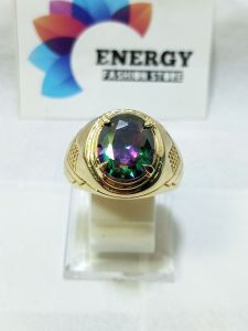 NATURAL MYSTIC QUARTZ RAINBOW RING TITANIUM CINCIN REKOMENDASI MEWAH