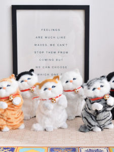 Đồ Chơi Búp Bê Mèo Đứng Bằng Vải Nhồi Bông Sinh Nhật Cho Trẻ Em Đồ Trang Trí Mô Phỏng Đồ Chơi Động Vật Tĩnh Mạch Không Giới Hạn Tuổi