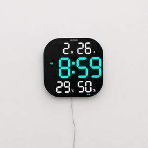 Fujitime | 28cm LED Digital Wall-mounted Clock / Time Day Date Temperature Humidity Clock