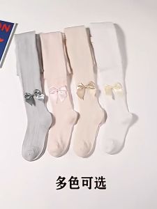 1 Pairs Summer Girls Pantyhose Soft Breathable Mesh Bow Tie Decor Tights Stockings Princess Babys Kids Anti-mosquito Leggings