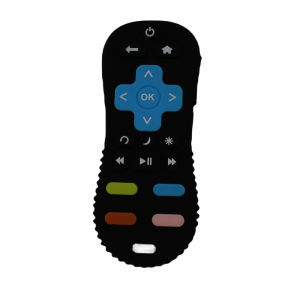 Baby silicone remote control teether baby anti-eating hand teething stick cartoon soothing teething toys cognitive teething toys