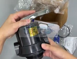 Manual Backwash Multi Port Control Valve for Outdoor Sand Water Filter System PVC Black / Stainless Steel